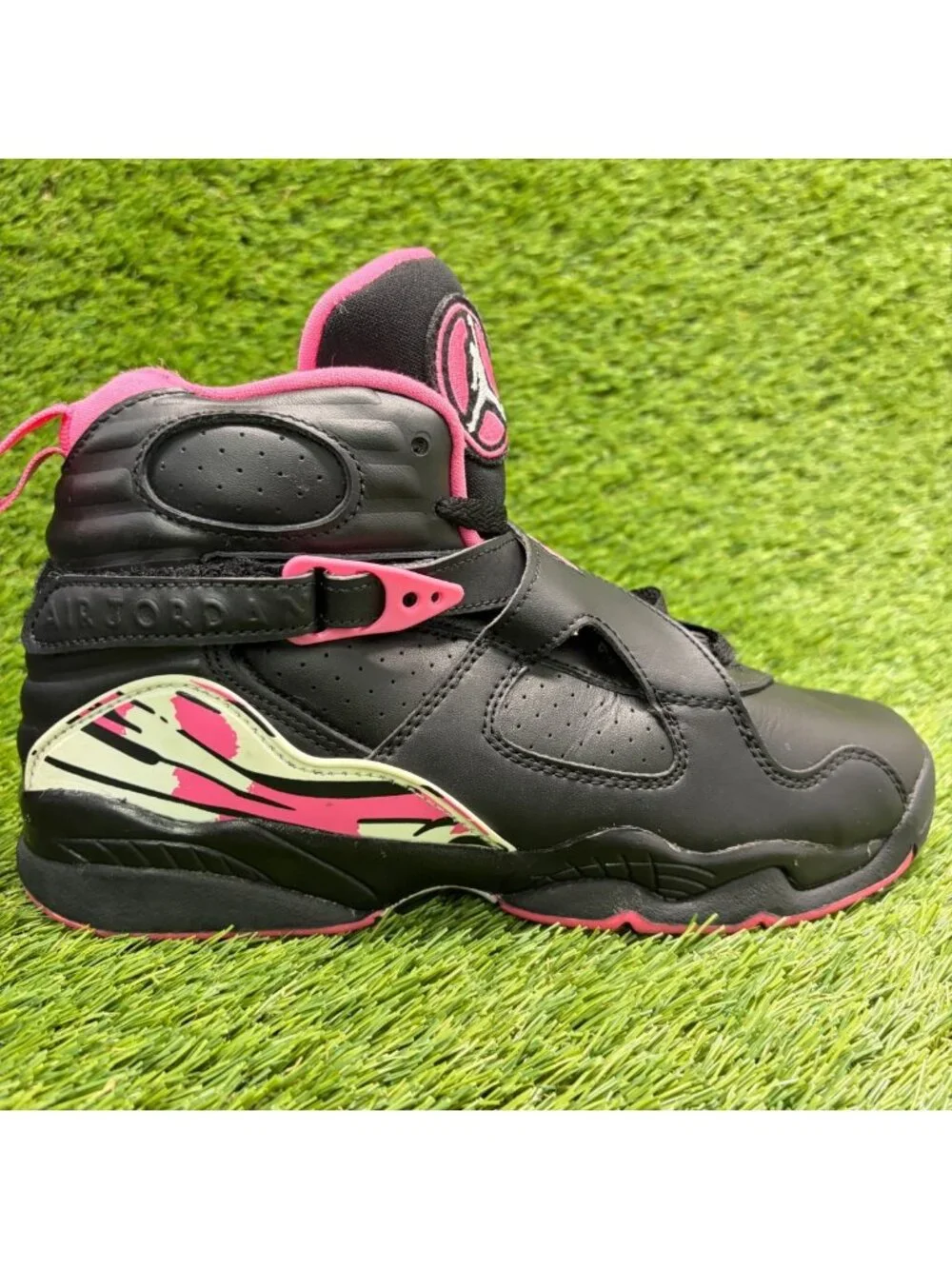 Nike Air Jordan 8 Retro Pinksicle Black Girls Size 6.5Y Basketball Shoes Sneaker
